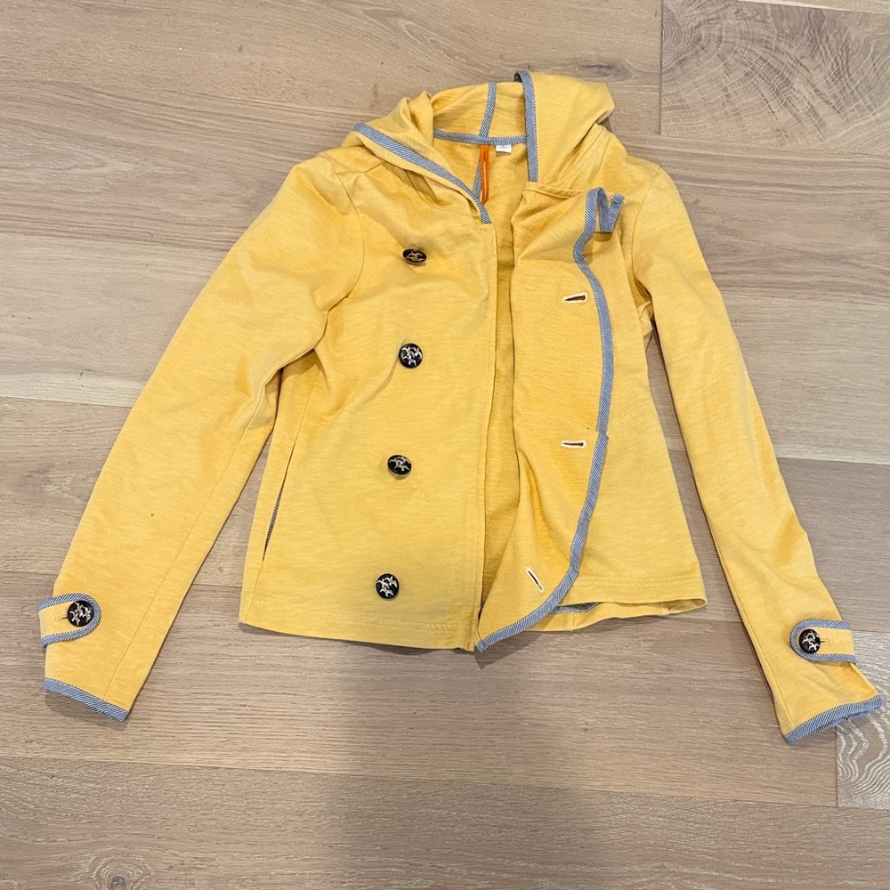 Yellow Women's Jacket with Gray Trim